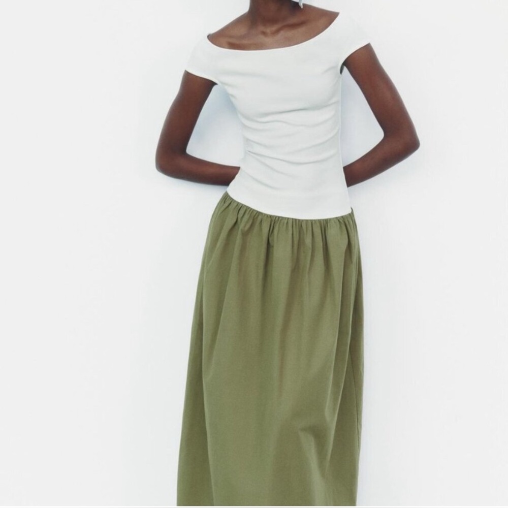 Zara Colorblock Midi Dress